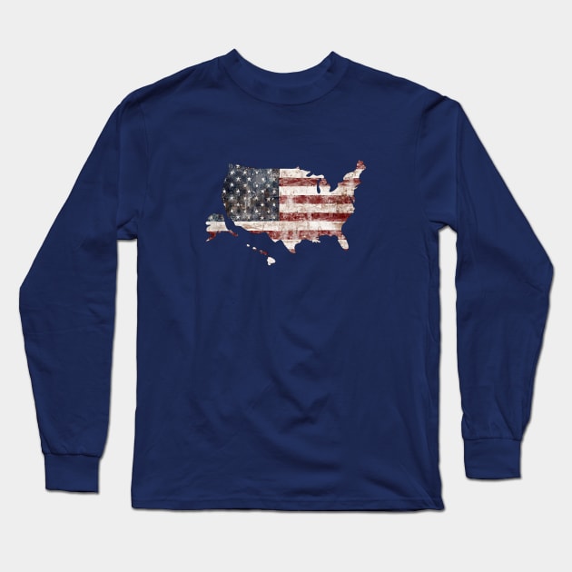 United States - Flag Long Sleeve T-Shirt by MonarchGraphics